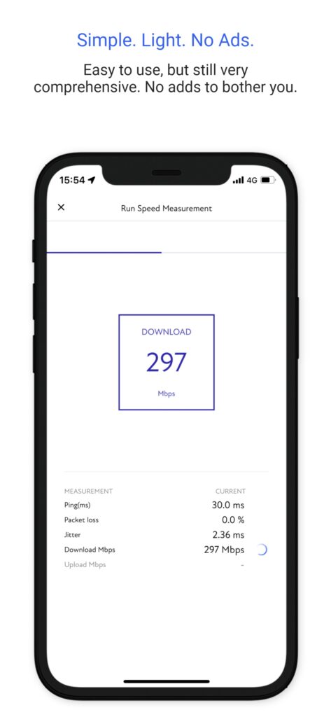 Nettfart mobile - Measurement in progress